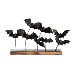 Artisan-Made Halloween Bat Metal Centerpiece Accent