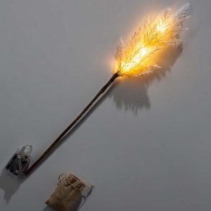 Lighted Faux Pampas Grass, Set of 2 - Brown