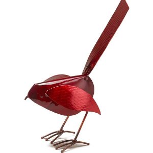 Handcrafted Copper Bird Statue - Yellow