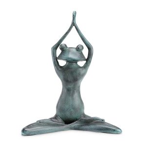 Stretching Yoga Frog Garden Sculpture