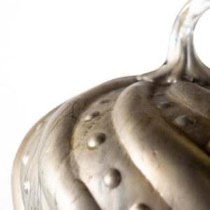 Silver-Bronze Glass Pumpkin