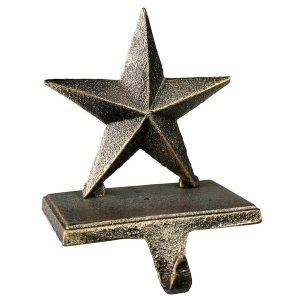 Antique Gold Star Holiday Stocking Holder - Antique Gold