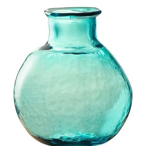 Oval Recycled Glass Balloon Vase, 12" - Red