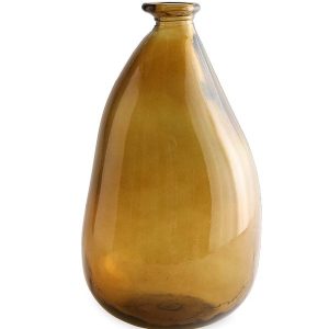 Oblong Recycled Glass Balloon Vase, 14" - Aqua
