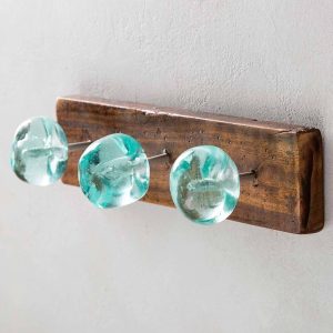 Recycled Glass and Reclaimed Wood Hooks