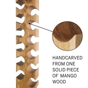 Mango Wood 12-Bottle Wine Rack