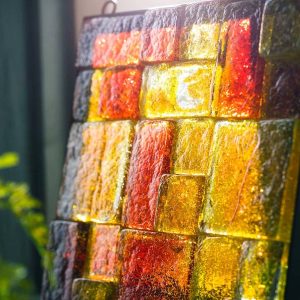 Framed Recycled Glass Block Art