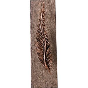 Metal and Wood Feather Wall Art - Copper