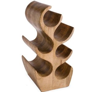 Handcrafted Mango Wood 6-Bottle Wine Rack