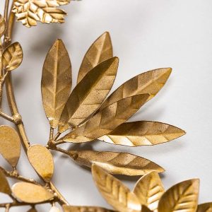 Gold Finish Recycled Metal Leaf Wreath