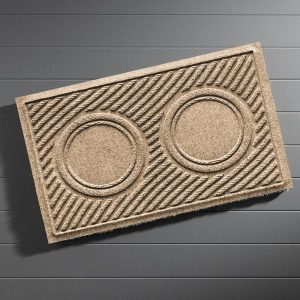 Wave Dog Bowl Pet Feeder Mat - Charcoal
