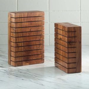 Acacia Wood Horizontal Knife Blocks