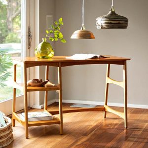 Gold-Lined Round Bamboo Hanging Pendant Lamp
