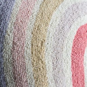 Modern Rainbow Hooked Wool Pillow- Cover Only