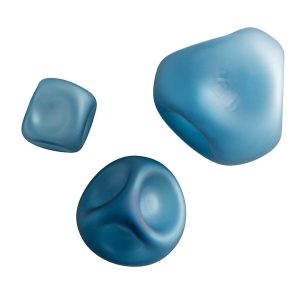 Glass Pebbles Wall Art, Set of 3 - Navy