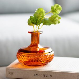Diamond Recycled Glass Bud Vase - Clear