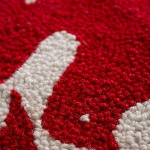 Red Dove Hand-Hooked Wool Pillow Cover