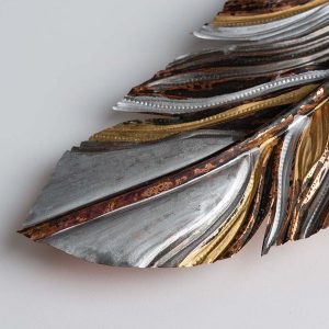 Artisan-Made Floating Feather Metal Wall Art Collection