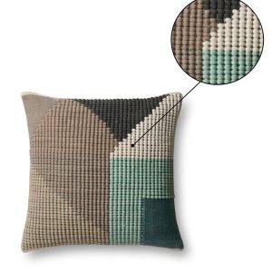 Teal Multi Indoor/Outdoor Pillow, 22" Square