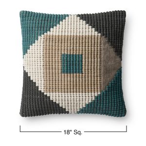 Teal Square Indoor/Outdoor Pillow, 18" Square