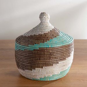 Handwoven Senegal Warming Basket - White