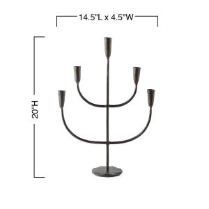 5-Arm Iron Candelabra