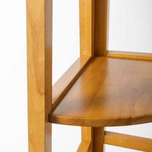 Rubberwood Corner Desk with Two Shelves - Light Brown