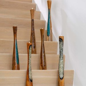 Glass Infused Teak Candle Holder Collection
