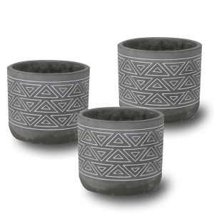 Gray Totem Cachepots, Set of 3