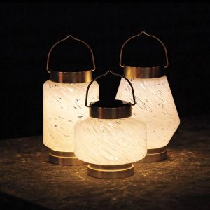 Hand-blown Solar Boater Lantern - Cylinder