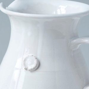 Handthrown White Stoneware Water Pitcher