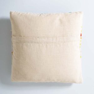 Floral Pumpkin Hand-Hooked Wool Decorative Throw Pillow, 16"Sq.