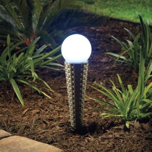 Pella Solar Wicker Pathway Lights, Set of 4