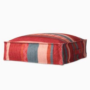 Red Patchwork Rectangle Pouf