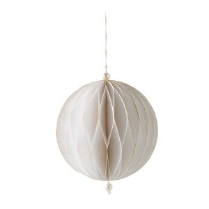 Hand-Cut Honeycomb Paper Ball Ornament - Blue