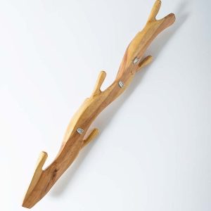Nature-Inspired Twisted Suar Wood Wall Coat Rack