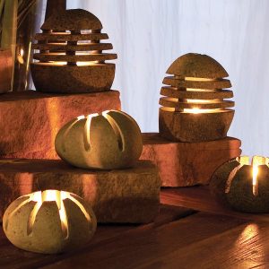 River Stone Star Candleholder