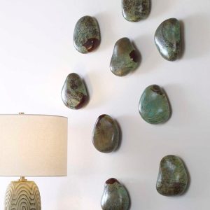 Pebbles Wood Wall Decor, Set of 9 - Blond