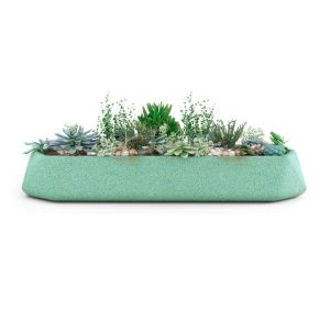 Tabletop Concrete Planter Trough - Mint