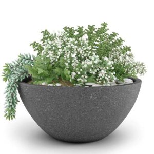 Basin Tabletop Concrete Planter - Graphite