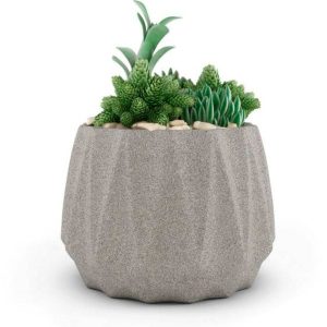 Arto Mid-Mod Tabletop Concrete Planter - Graphite