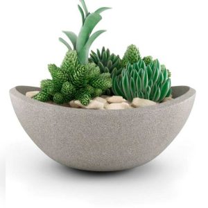Wave Tabletop Concrete Planter - Graphite