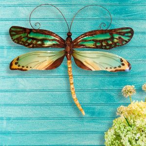 Indoor/ Outdoor Dragonfly Wall Decor - Aqua