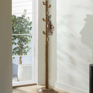 Mango Wood Tree-Shaped Hall Tree Coat Rack