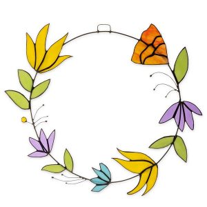 Stained Glass Floral Wreath