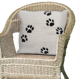 Paw Print Indoor/ Outdoor Pillow, 18"Sq.