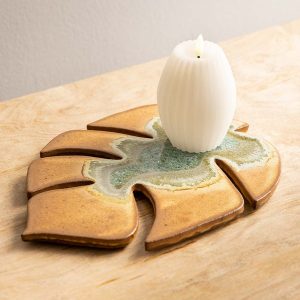 Ceramic and Glass Monstera Leaf Wall Art/ Trivet