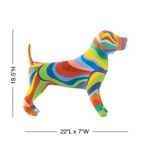 Rainbow Paper Mache Beagle Dog