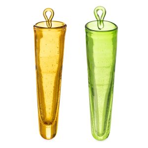 Blown Glass Hanging Wall Vases, Set of 2