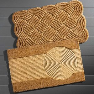 Embossed Coir Doormat Collection - Sand